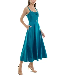 Taylor Women's Pleated Sweetheart-Neck Mikado Dress