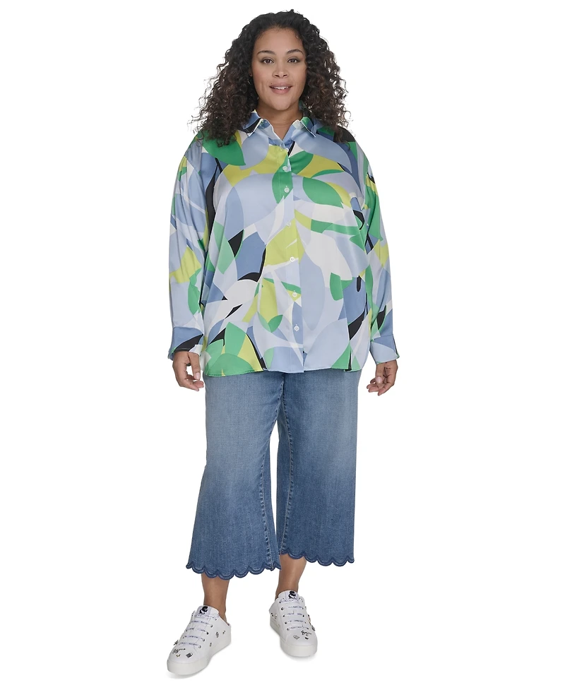 Karl Lagerfeld Paris Plus Geometric Print Blouse