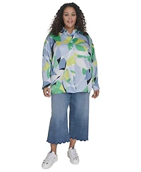 Karl Lagerfeld Paris Plus Geometric Print Blouse