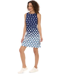 London Times Petite Graduated-Print Sleeveless Mini Dress