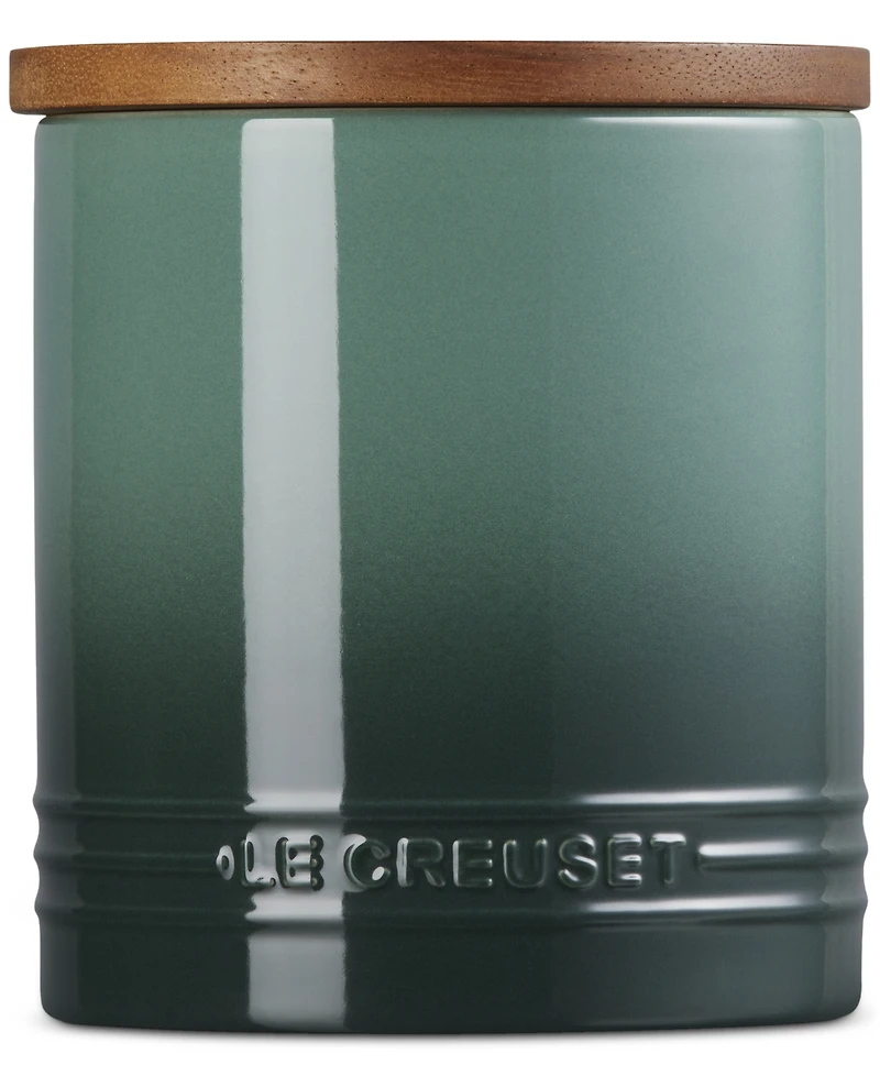 Le Creuset Stoneware Signature Canister with Wood Lid, 1.2-Qt.