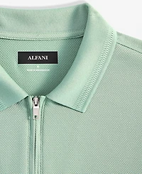 Alfani Men's Ottoman Short Sleeve Textured Quarter-Zip Polo Shirt