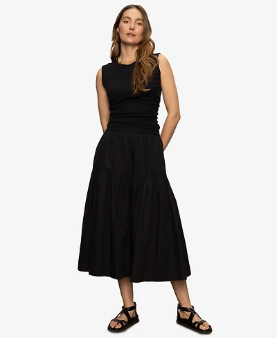 Sanctuary Women's Poplin Prarie Pull On Skirt