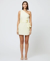 French Connection Women's Birdie Butter Yellow One-Shoulder Mini Dress