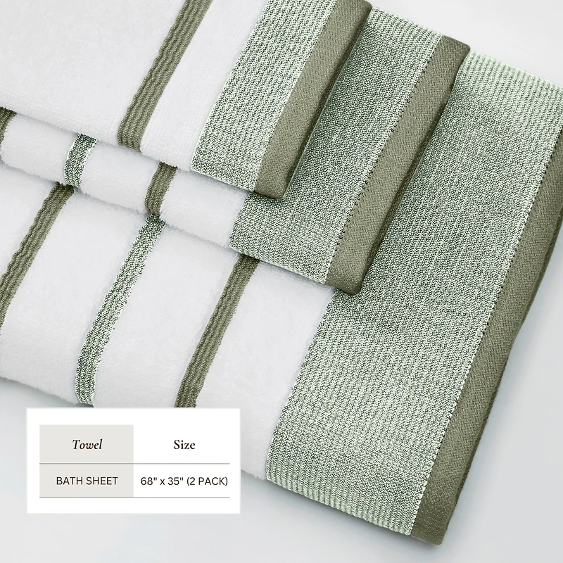 Linery & Co. Luxurious Cotton Decorative 2-Piece Bath Sheet Set