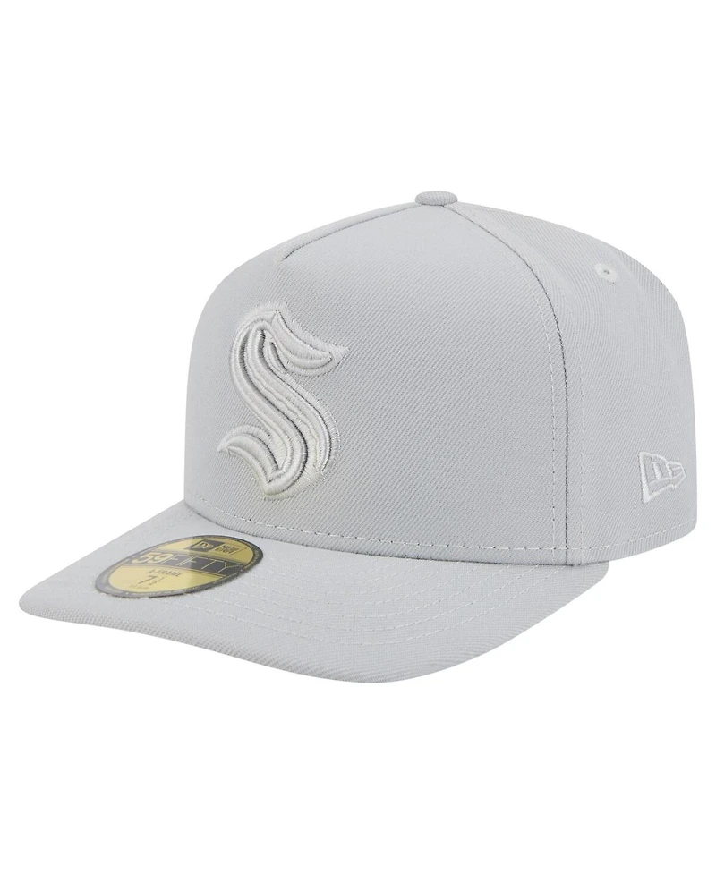 New Era Men's Gray Seattle Kraken Color Pack A-Frame 59FIFTY Fitted Hat