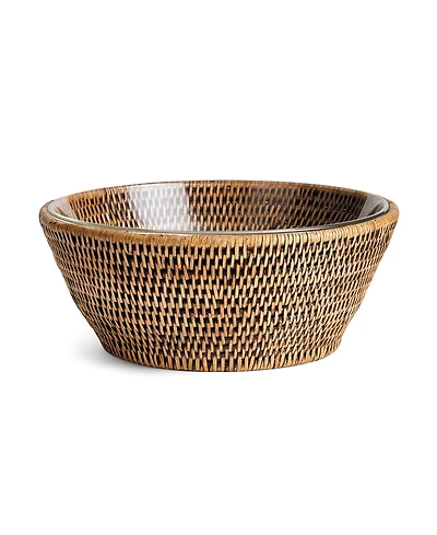 Burma Rattan Serving Bowl 10.75" Brown