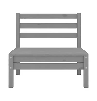 Patio Middle Sofa Gray Solid Wood Pine
