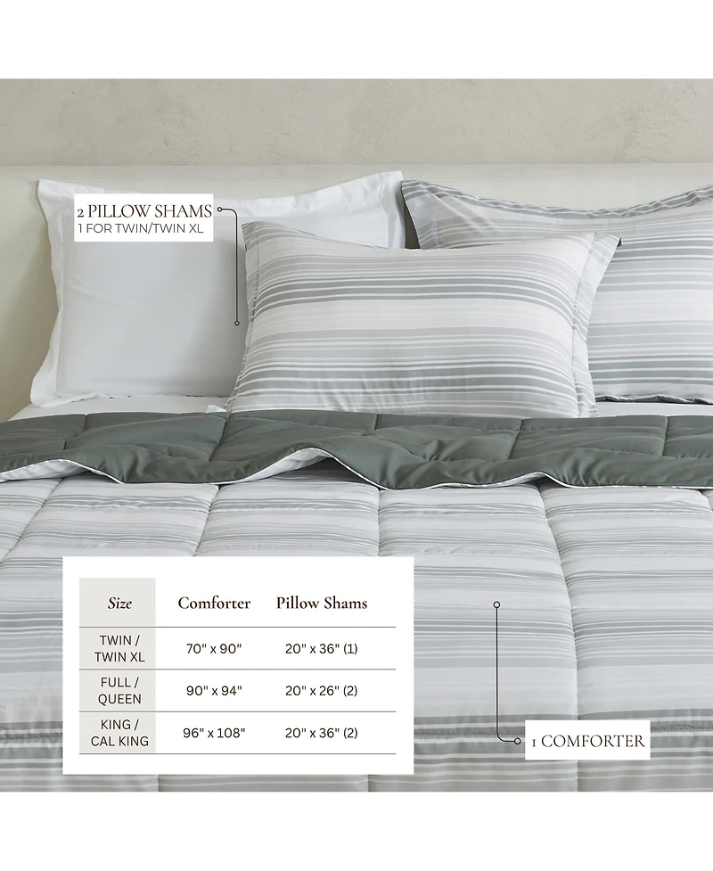 Linery & Co. Reversible Down Alternative Printed Comforter Set