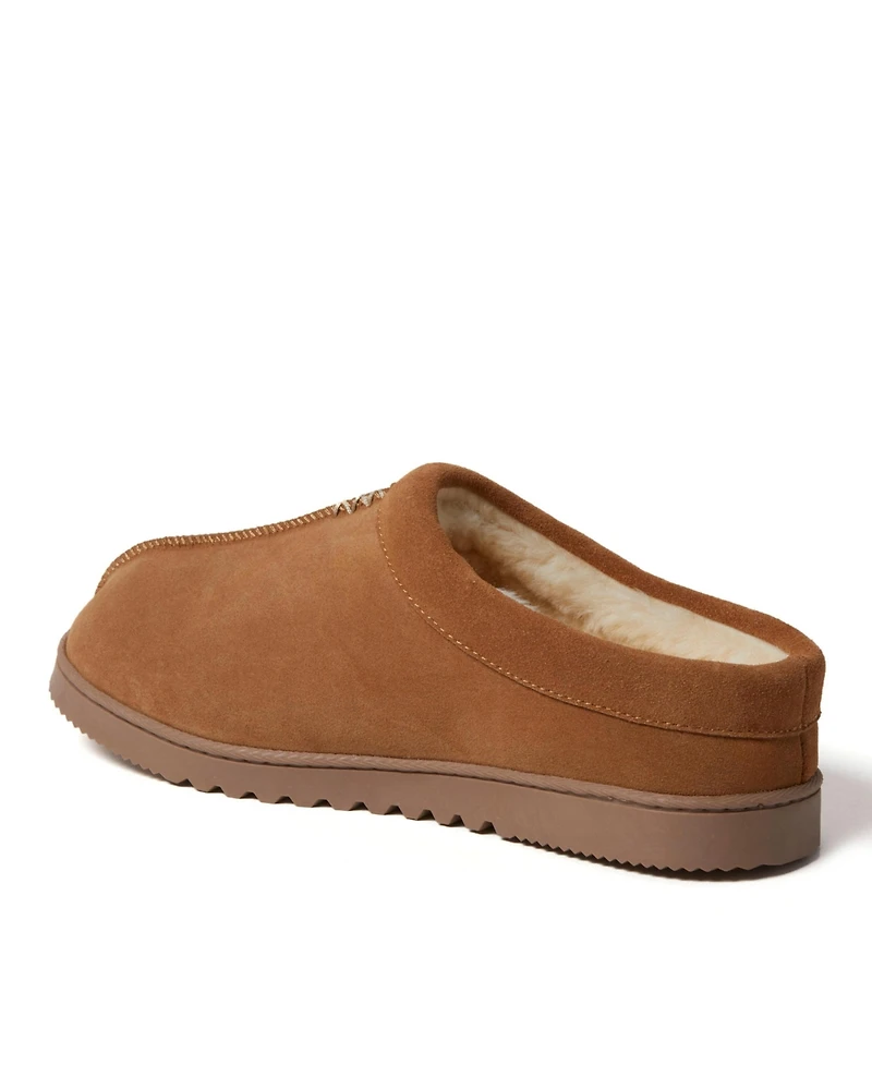 Dearfoams Men's Dean Genuine Suede Clog House Shoe Slipper