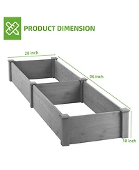 Over Ground Raised Garden Bed 96x28x10'', Large Long Planter Box for Outdoor, Tool-Free Assembly