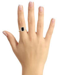 Lab-Created Ruby (2 ct. t.w.) & White Sapphire (1/4 Emerald-Cut Halo Ring 10k Gold (Also Additional Gemstones)