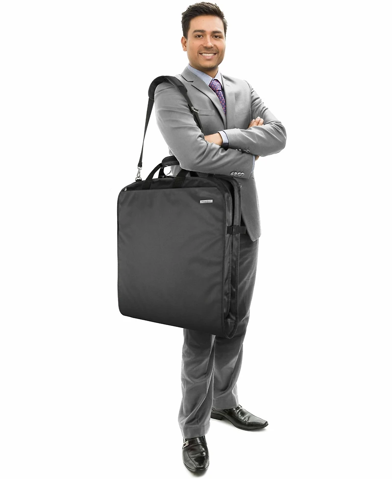 42" Premium Travel Garment Bag with Shoulder Strap and Pockets