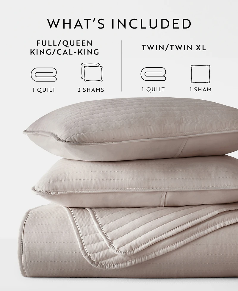 ienjoy Home Stripe Stitch 3-Pc. Quilt Set, Full/Queen