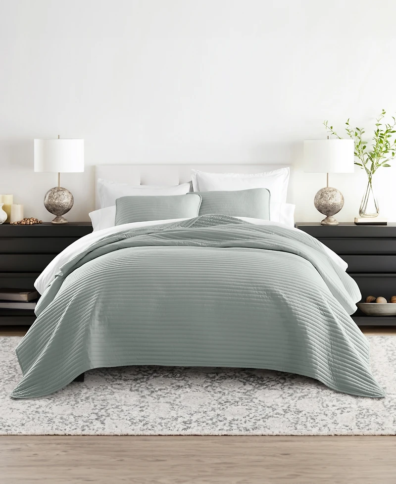 ienjoy Home Stripe Stitch 2-Pc. Quilt Set, Twin/Twin Xl