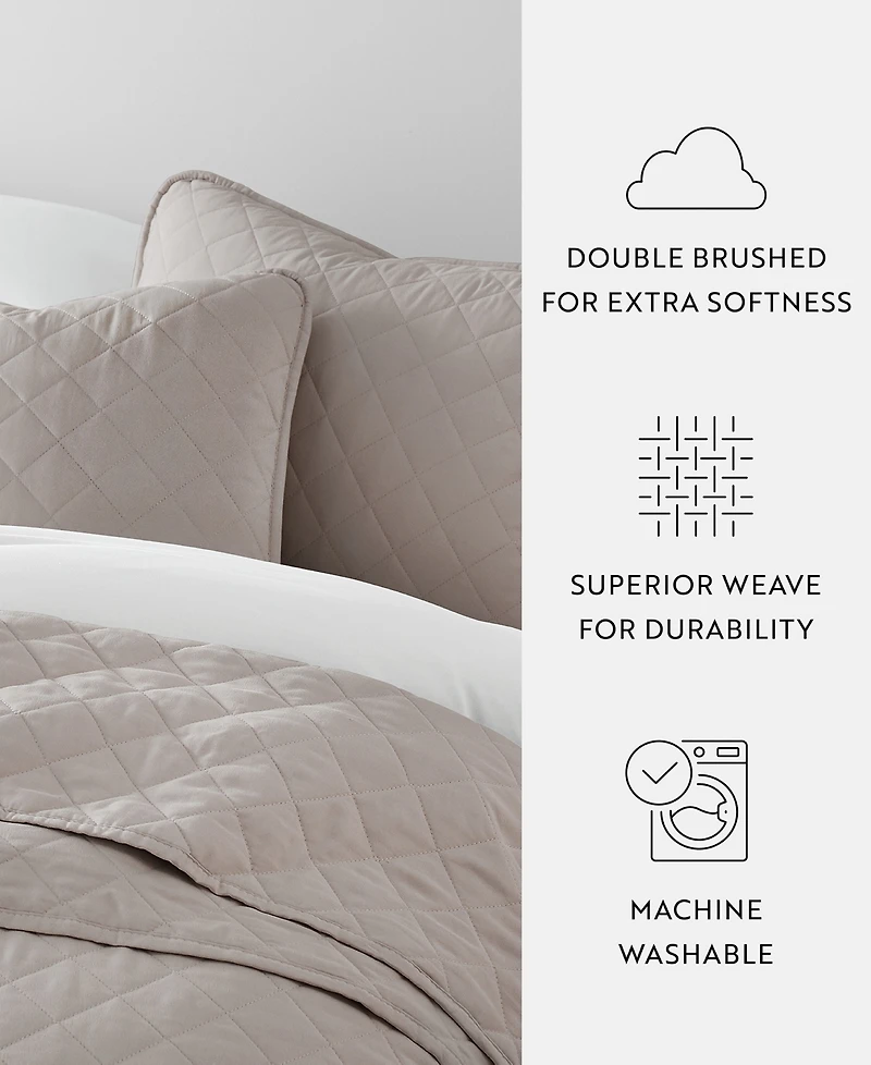 ienjoy Home Diamond Stitch 3-Pc. Lightweight Quilt Set, Full/Queen