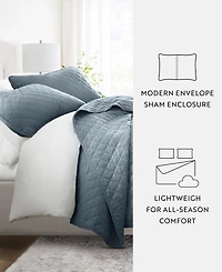 ienjoy Home Diamond Stitch 3-Pc. Lightweight Quilt Set, King/California King
