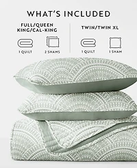 ienjoy Home Scallop Reversible 3-Pc. Lightweight Quilt Set, King/California King