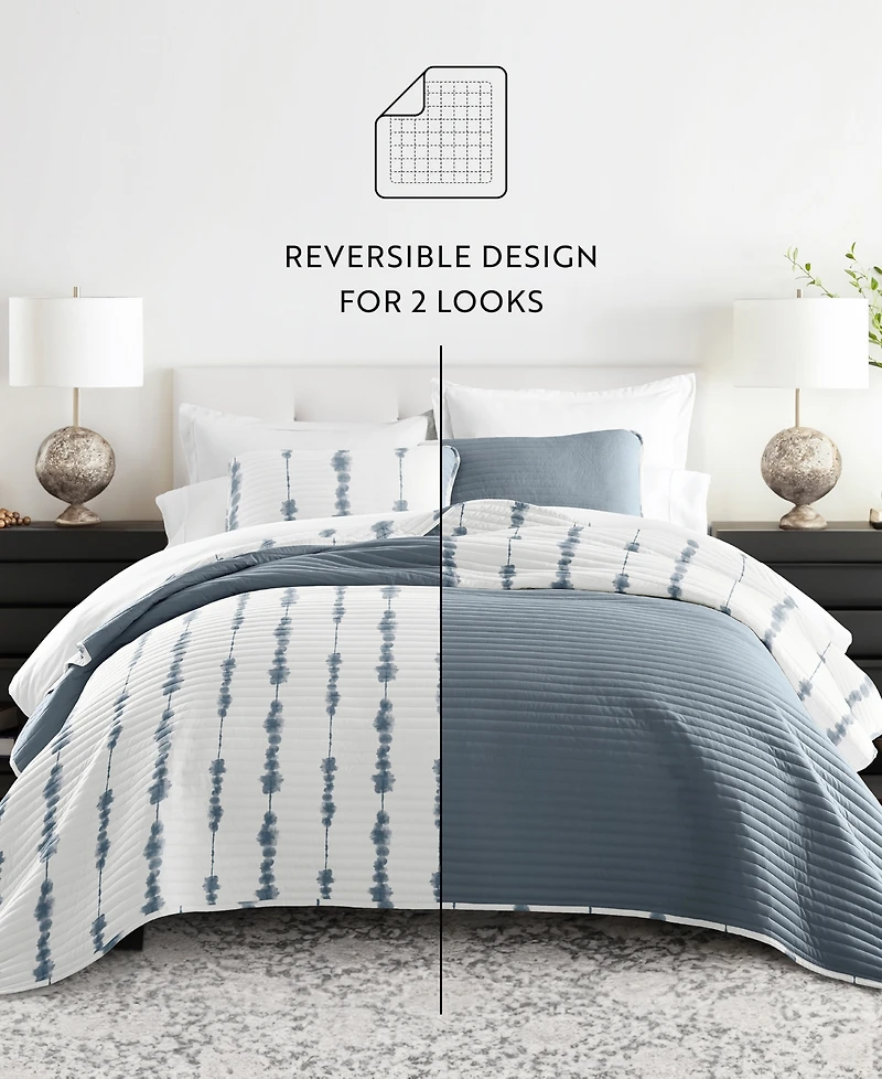 ienjoy Home Shibori Reversible 3-Pc. Lightweight Quilt Set, King/California King