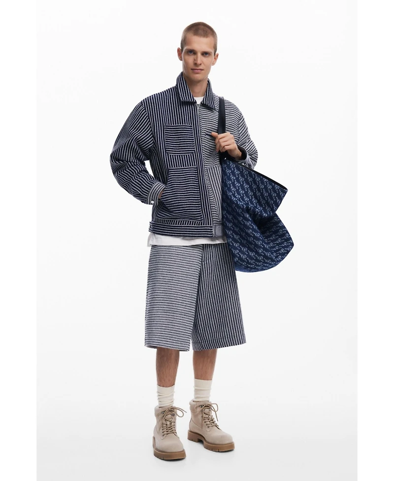 Desigual Men's Structured striped jacket
