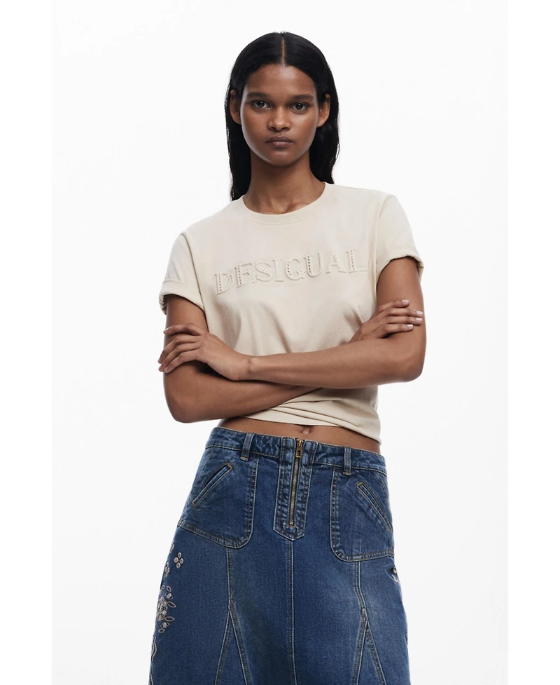 Desigual Women's Embroidered denim skirt