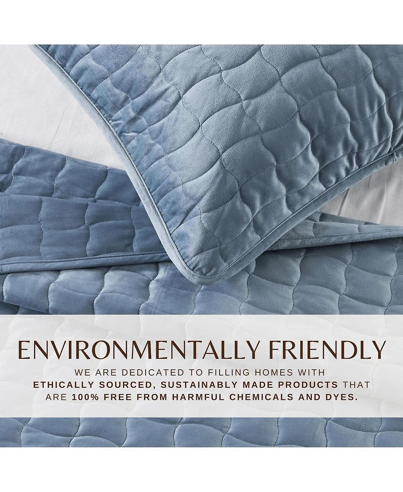 Linery & Co. Velvet Solid Quilt Set