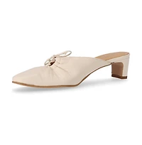 Amar Cream Leather Mules