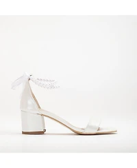 Illy Low Block Heel Sandals with Pearls