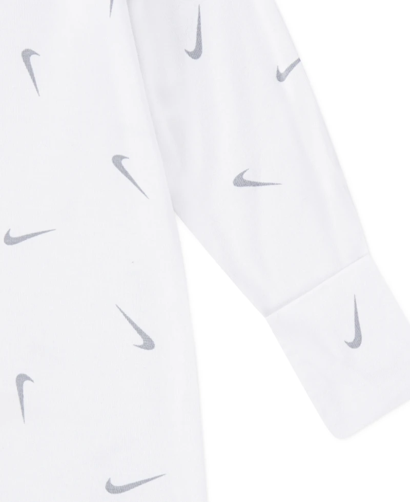 Nike Baby Essentials Viscose Long-Sleeve Footed Coveralls, 2 Pack