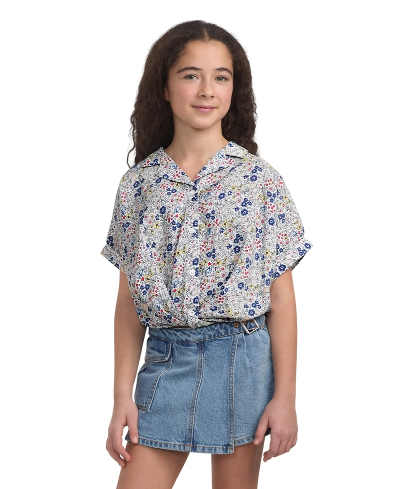Levi's Big Girls Floral Twist Button Up Top
