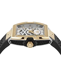Philipp Plein Men's Automatic The Skeleton 2.0 Black Silicone Strap Watch 44mm