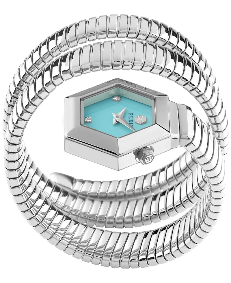 Philipp Plein Women's Snake Hexagon Stainless Steel Wrap Bracelet Watch 28mm