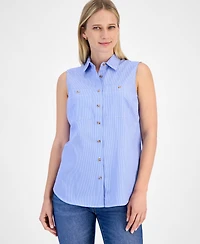 Nautica Jeans Women's Newport Cotton Sleeveless Shirt