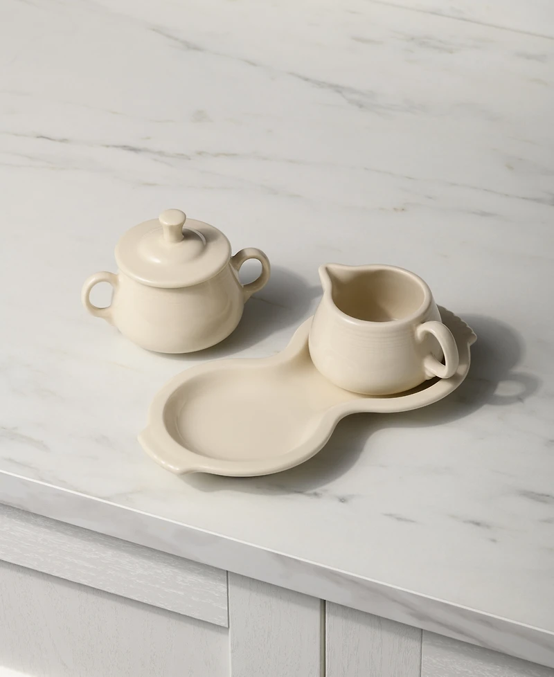 Fiesta Linen 4-Piece Sugar Bowl And Creamer Set w/ Tray