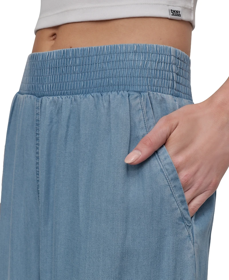 Dkny Jeans Women's Pull-On Wide-Leg Ankle Pants