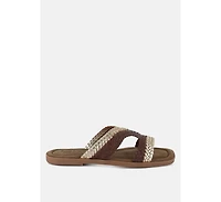 Eirata Genuine Mesh Leather Slip-On Flats