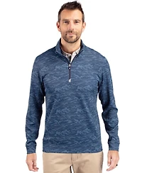 Cutter & Buck Big Tall Traverse Camo Print Stretch Quarter Zip Pullover Jacket