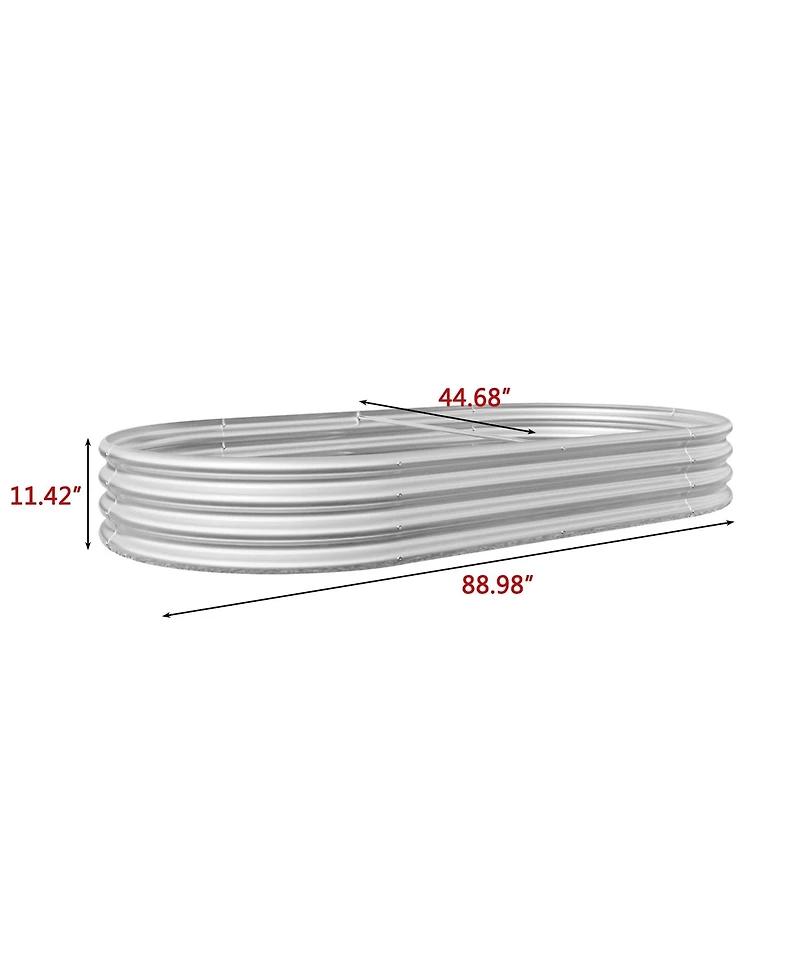 Raised Garden Bed Outdoor, Oval Large Metal Raised Planter Bed for for Plants, Vegetables, and Flowers