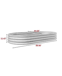 Raised Garden Bed Outdoor, Oval Large Metal Raised Planter Bed for for Plants, Vegetables, and Flowers
