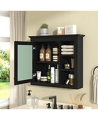Wall-Mounted Medicine Cabinet with Mirror and Shelves (30" x 28")