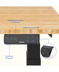 Flexispot E7-commercial W Electric Adjustable Standing Desk, Bamboo Top