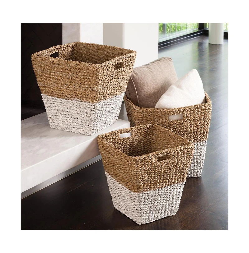 Seagrass Rectangular Storage Baskets Set of 3