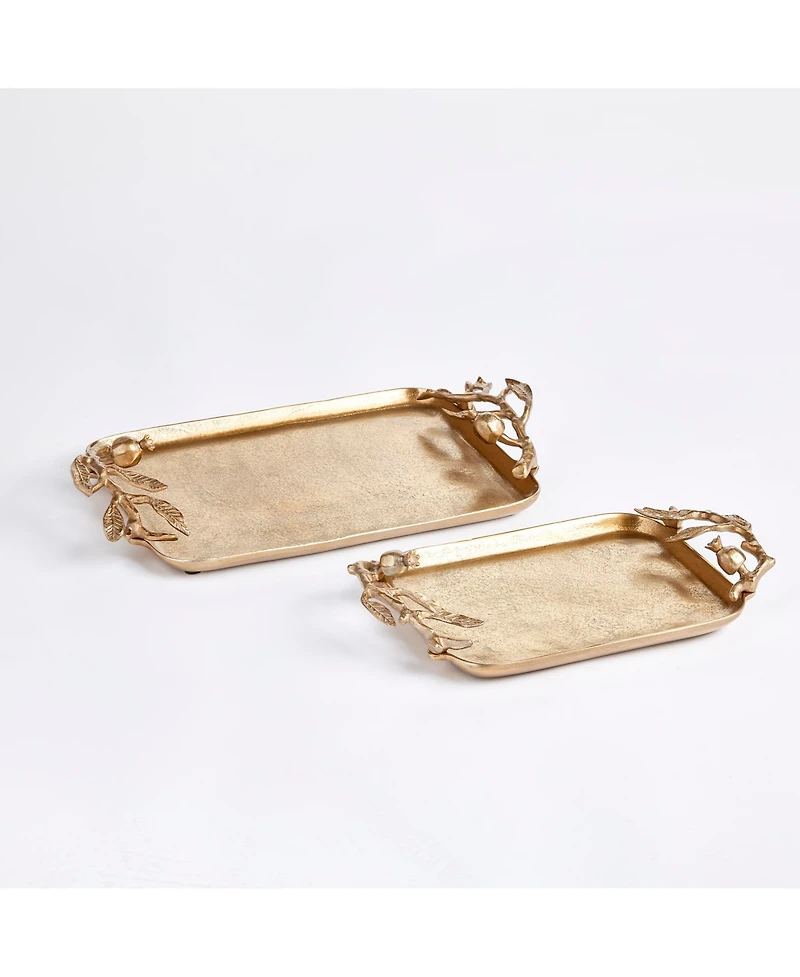 Pomegranate Branch Decorative Trays Set of 2