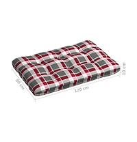 Pallet Sofa Cushions 7 pcs Red Check Pattern
