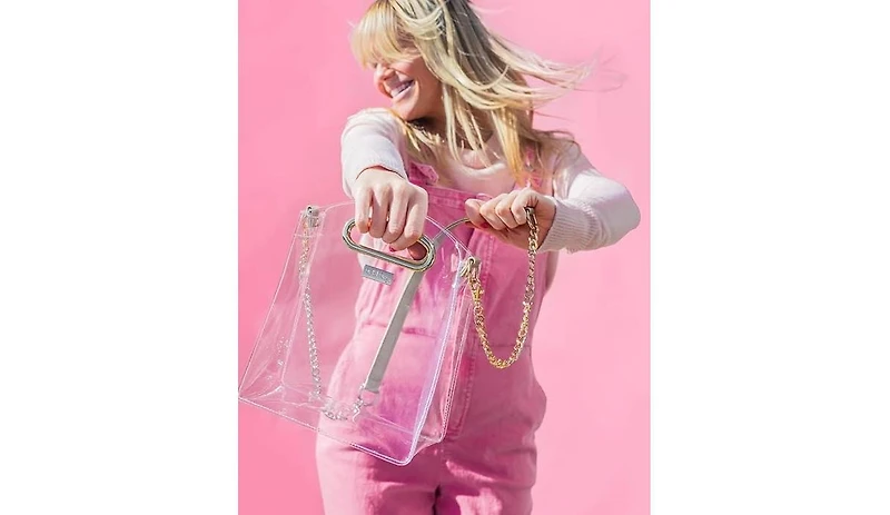 Packed Party Clear Stadium Crossbody Bag Women Fashion Clear Purse or Handbag Trendy Look for Ladies at Work, Travel, and Game Day