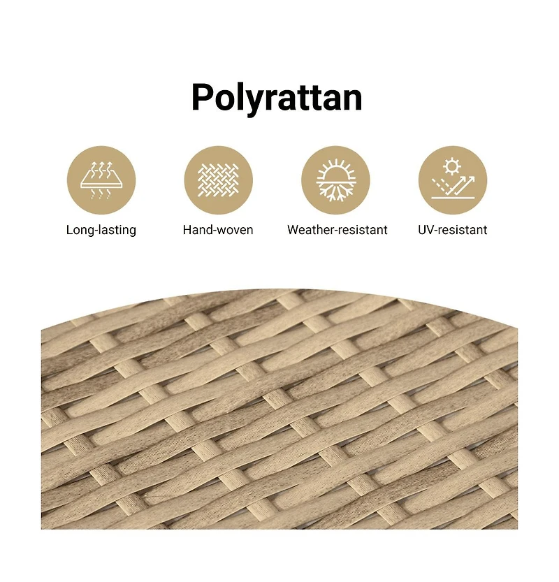 Reclining Patio Chairs 2 pcs with Footrest Beige Poly Rattan