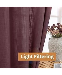 Linen Blend Privacy and Light Filtering Texture Grommet Pair(2 Panels