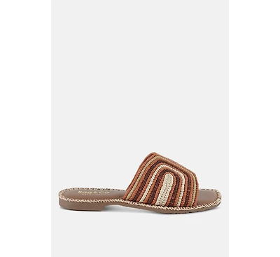Kivah Handwoven Raffia Slip-On Flats