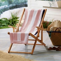 Linery & Co. 100% Cotton Velour Cabana Stripe Oversized Beach Towel