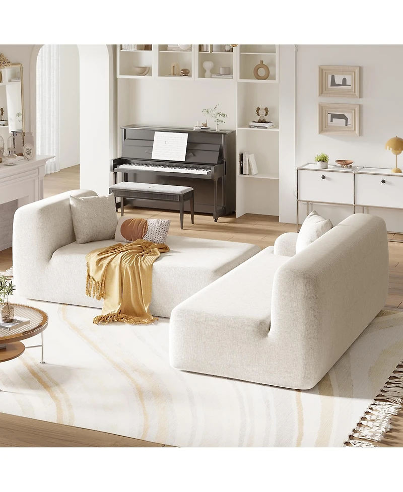 Modern Large L-Shape Modular Sectional Sofa for Living Room, Bedroom, Salon, 2 Piece Free Combination, Simplified Style